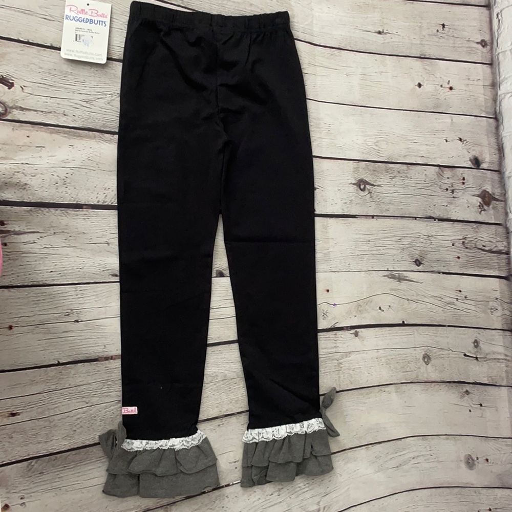 Ruffle Butts Black Contrast Ruffle Pants